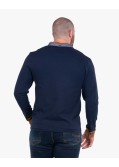 Polo manches longues jersey grande taille bleu marine