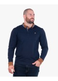 Polo manches longues jersey grande taille bleu marine