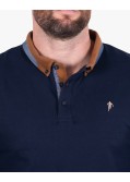 Polo manches longues jersey grande taille bleu marine