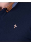 Polo manches longues jersey grande taille bleu marine