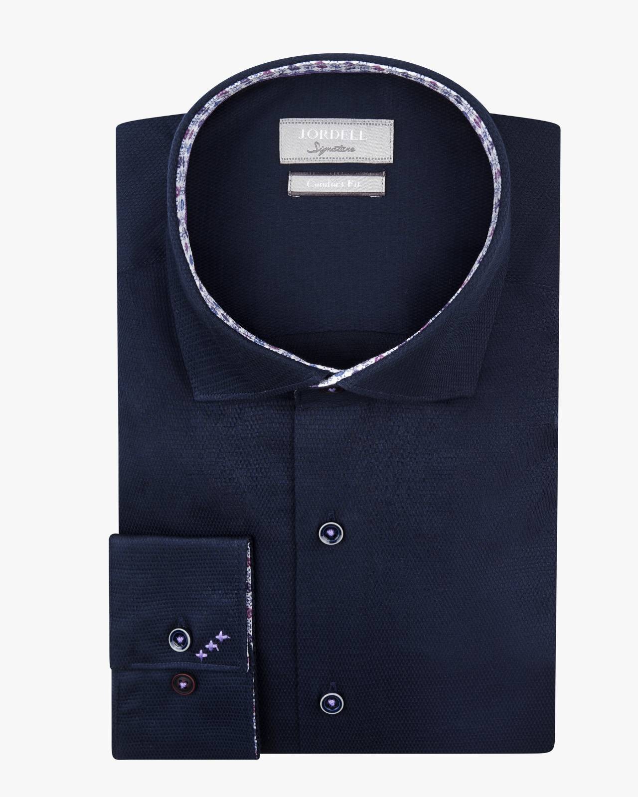 Chemise dobby easy care grande taille bleu marine