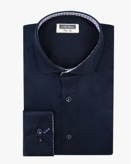 Chemise dobby easy care manches extra-longues 72 cm bleu marine