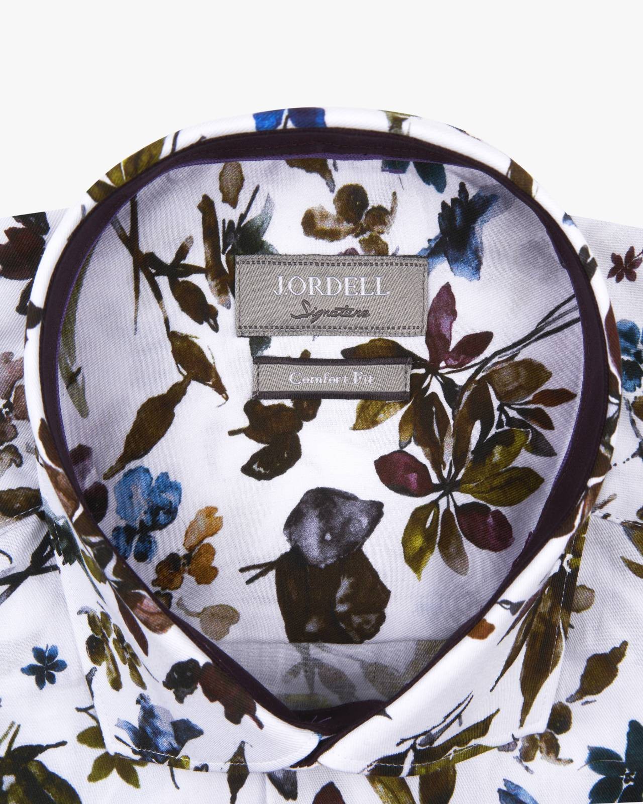 Chemise fleurie easy care grande taille blanc