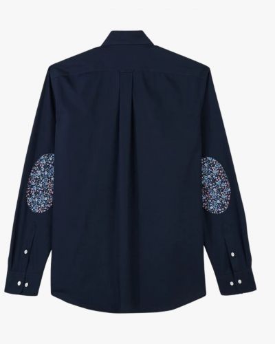 Chemise avec coudières grande taille bleu marine