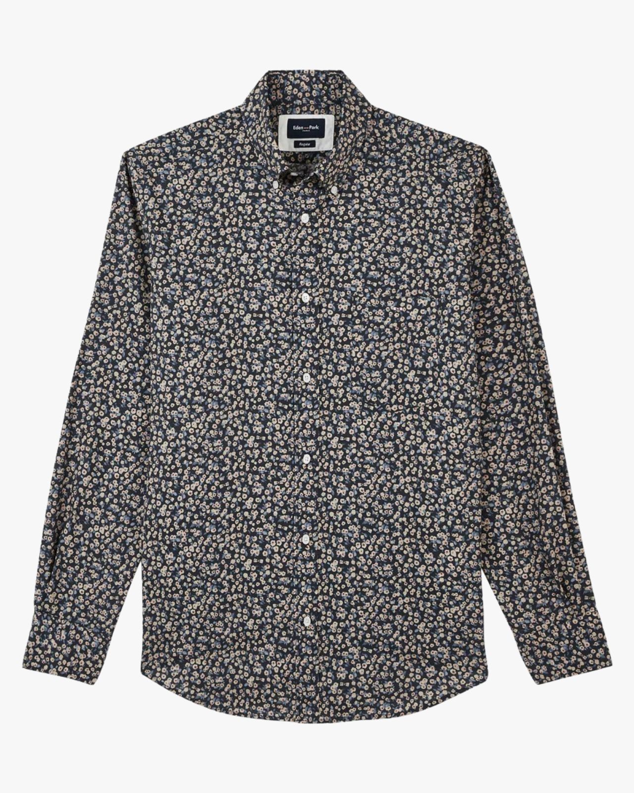 Chemise fleurie grande taille beige