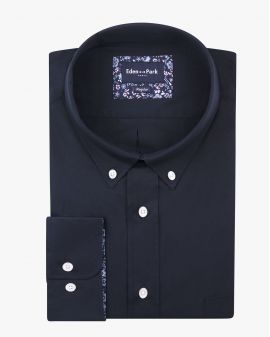 Chemise avec coudières grande taille bleu marine