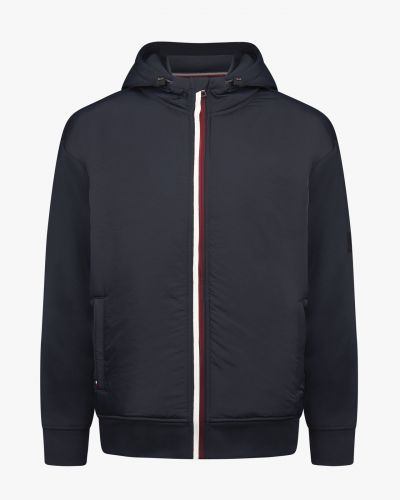 Blouson bimatière grande taille bleu marine