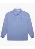 Polo manches longues jersey grande taille bleu indigo