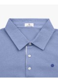 Polo manches longues jersey grande taille bleu indigo