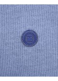 Polo manches longues jersey grande taille bleu indigo