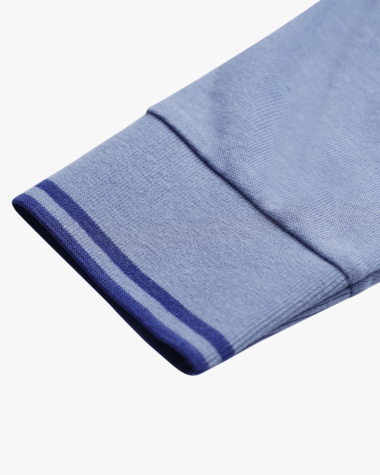 Polo manches longues jersey grande taille bleu indigo