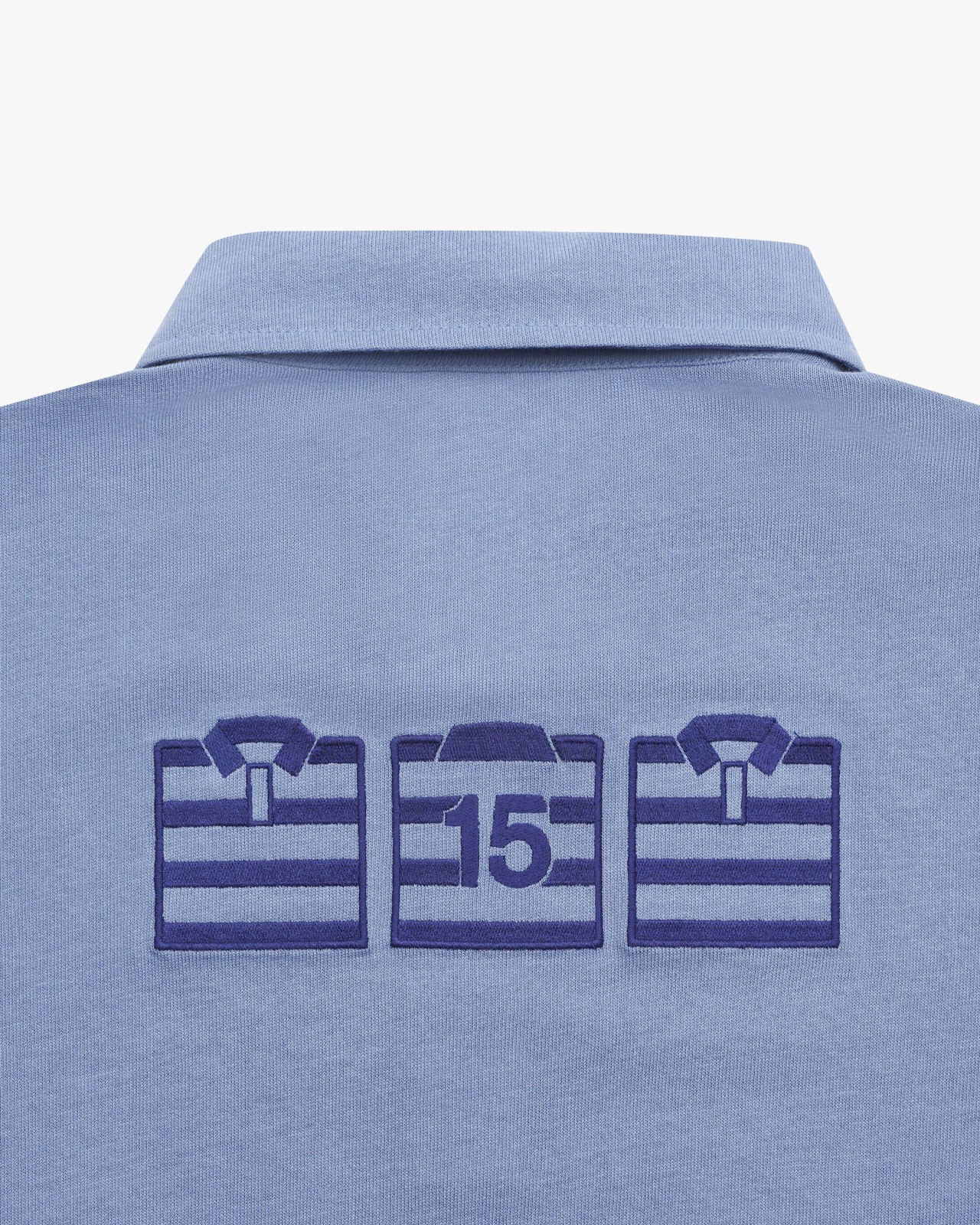 Polo manches longues jersey grande taille bleu indigo