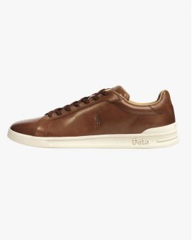 Sneakers Heritage Court Premium en cuir grande taille cognac