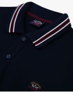 Polo col tricot grande taille bleu marine