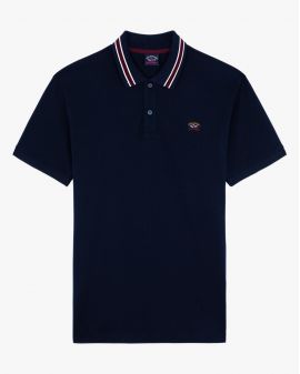 Polo col tricot grande taille bleu marine