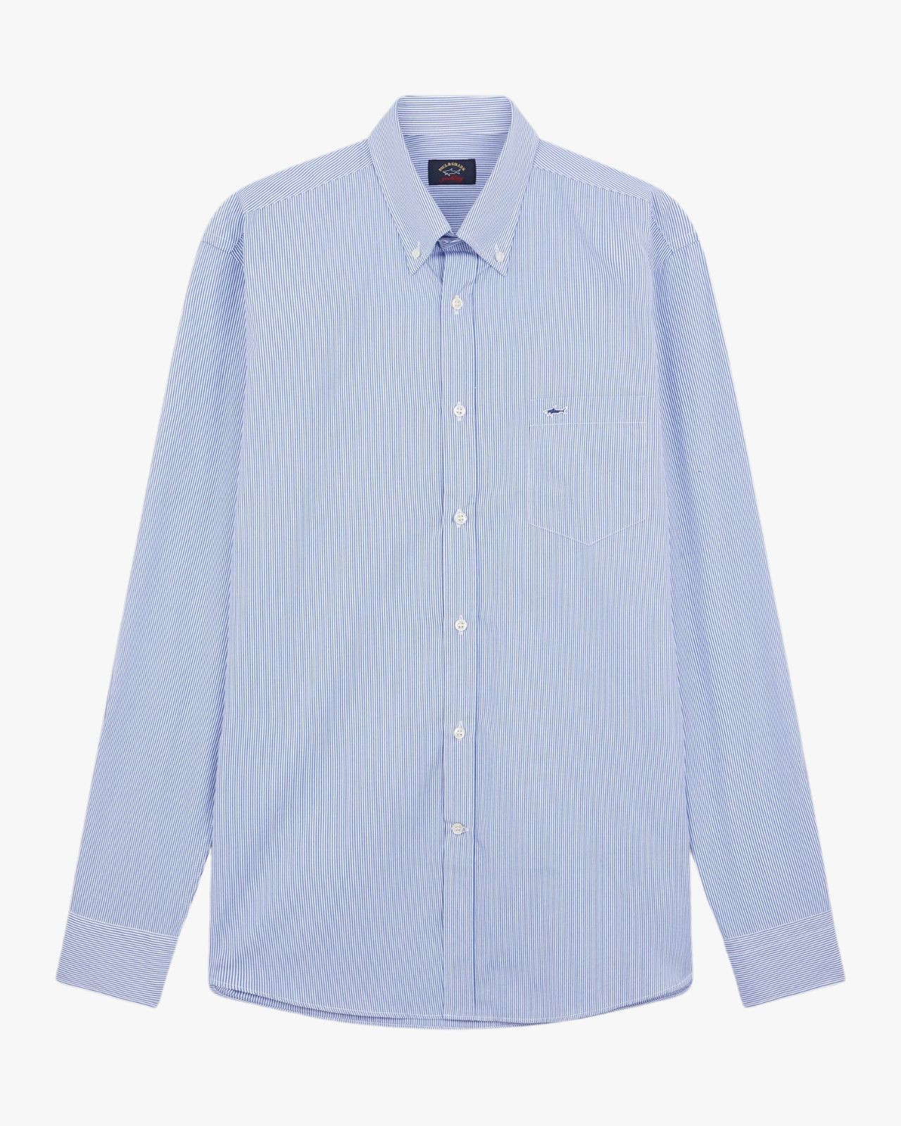 Chemise popeline à rayures grande taille bleu