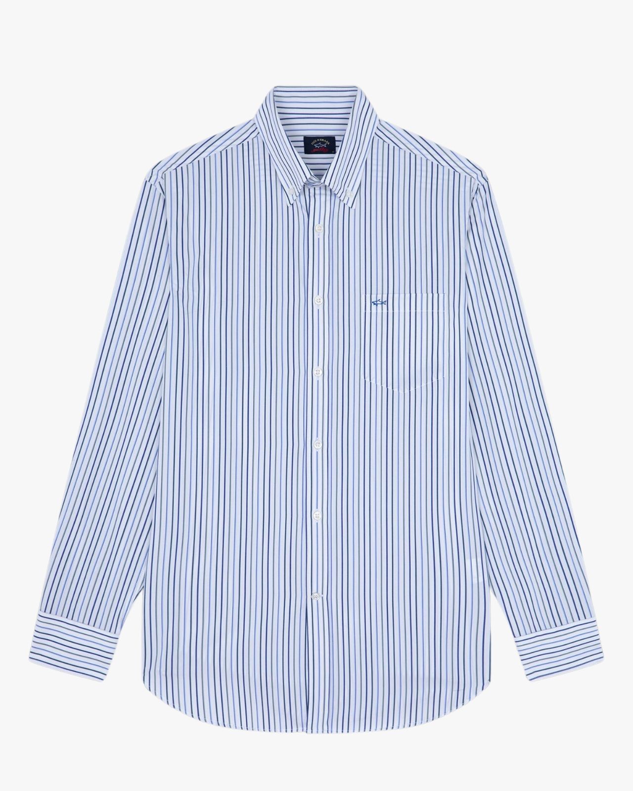 Chemise popeline à rayures grande taille blanche