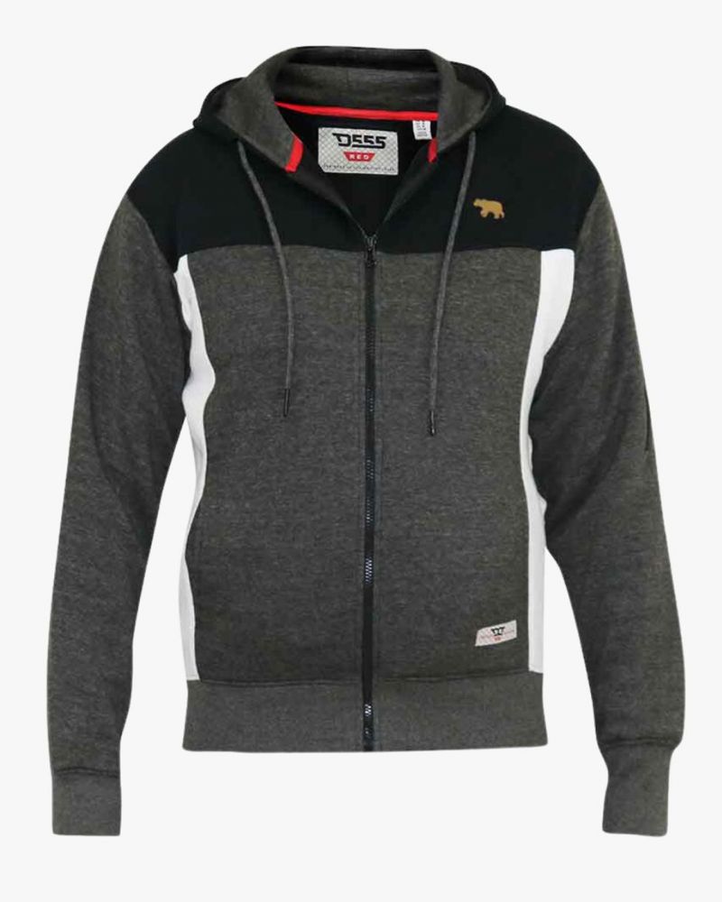 Sweat zippé à capuche grande taille anthracite