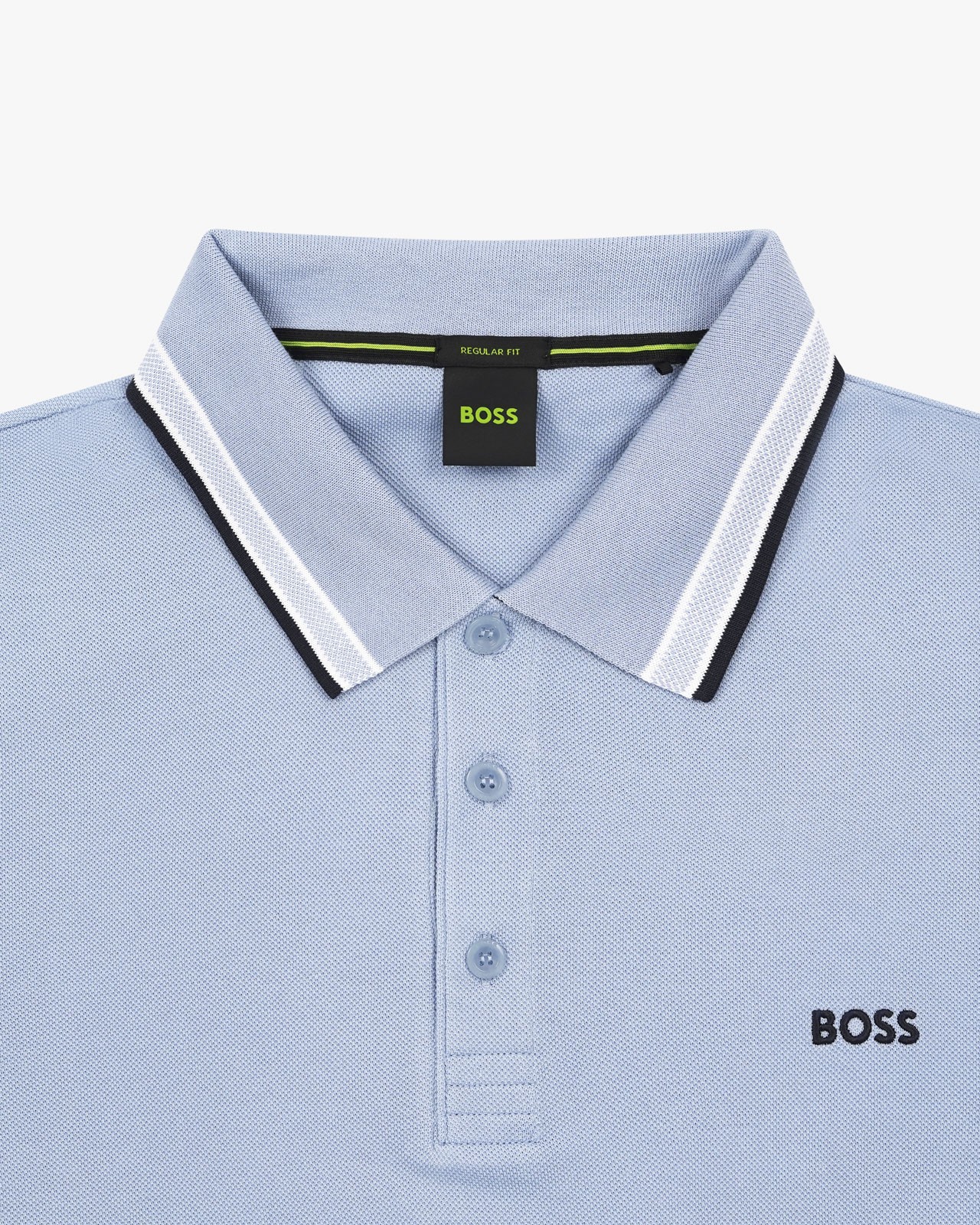 Polo manches longues piqué grande taille bleu ciel