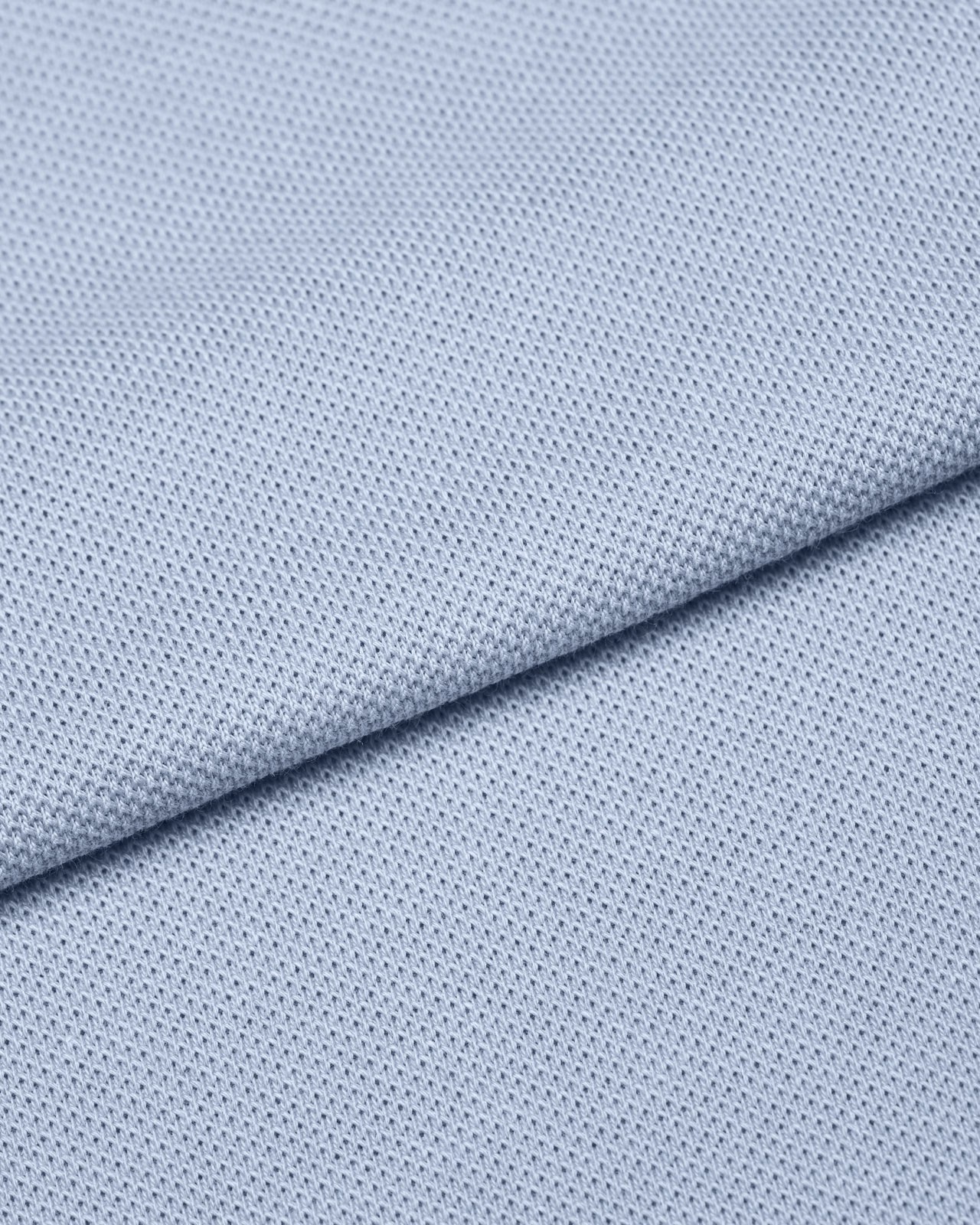 Polo manches longues piqué grande taille bleu ciel