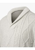 Pull col châle en laine pour homme grand beige