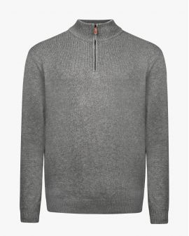 Pull col camionneur cachemire pour homme grand gris