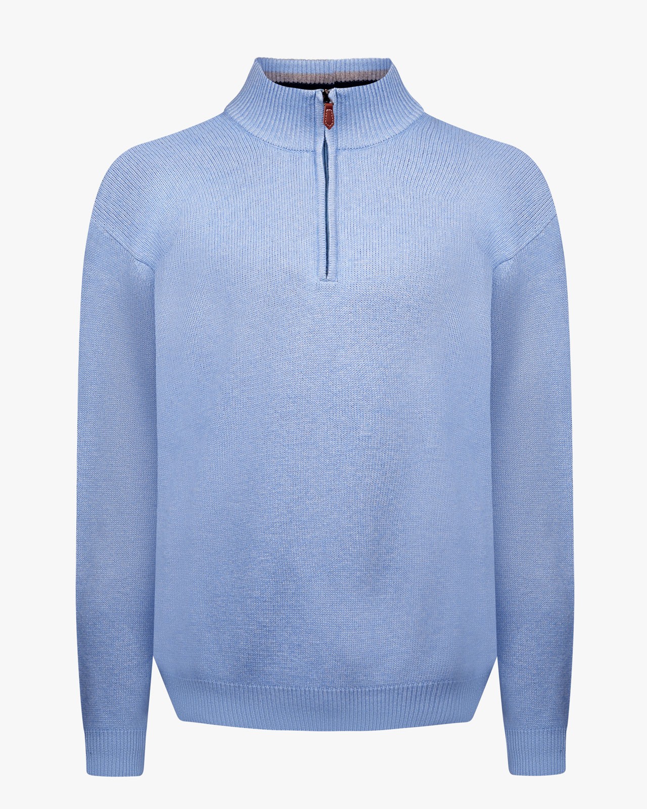 Pull col camionneur cachemire grande taille bleu ciel