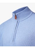 Pull col camionneur cachemire grande taille bleu ciel