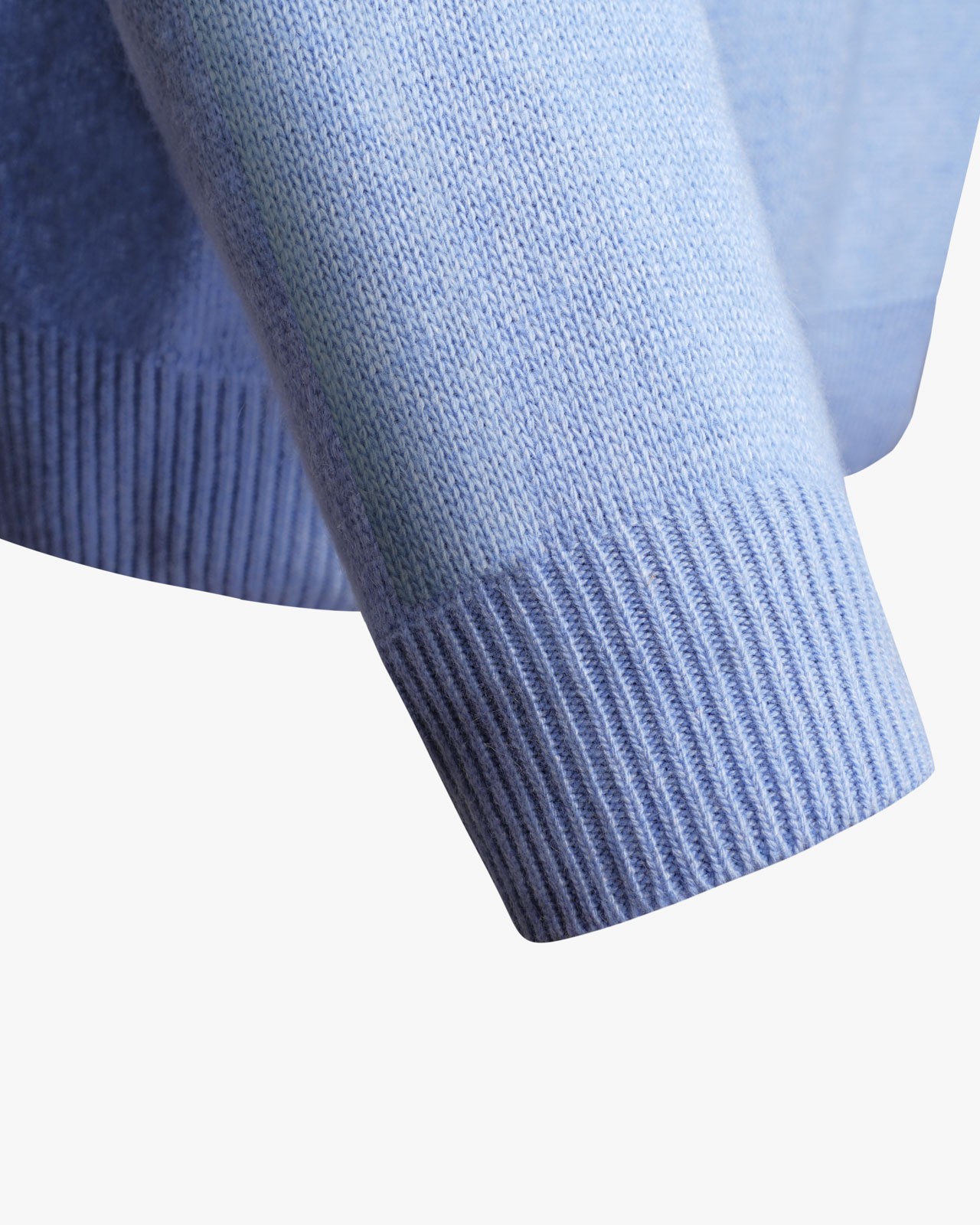 Pull col camionneur cachemire grande taille bleu ciel