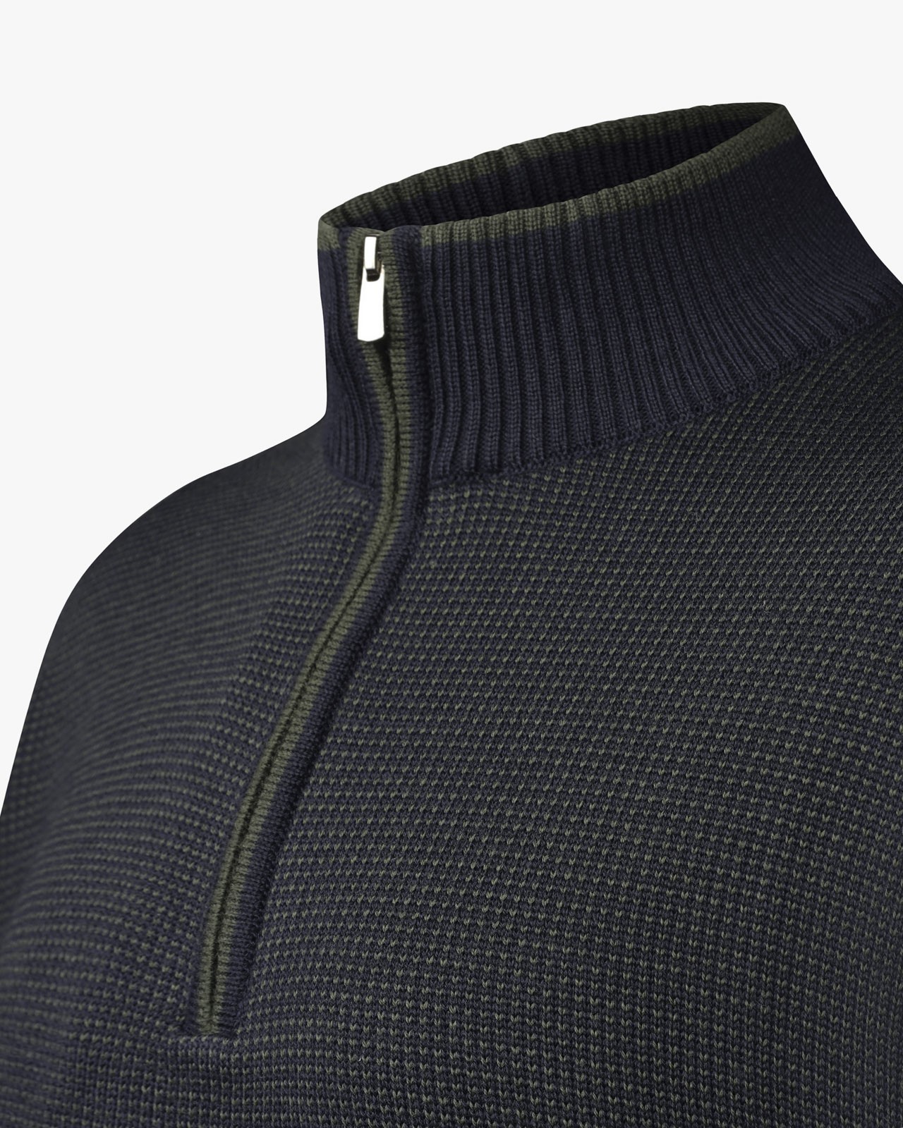 Pull col camionneur bicolore grande taille vert