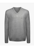 Pull col V en coton cachemire grande taille gris