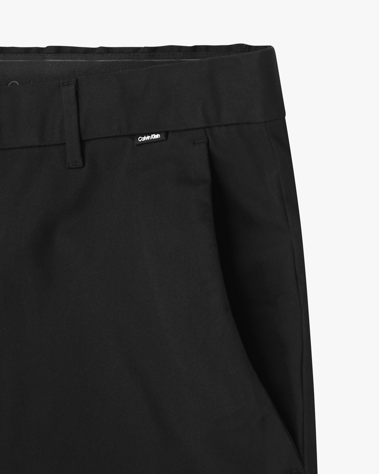 Pantalon à taille élastiquée grande taille noir