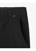 Pantalon à taille élastiquée grande taille noir