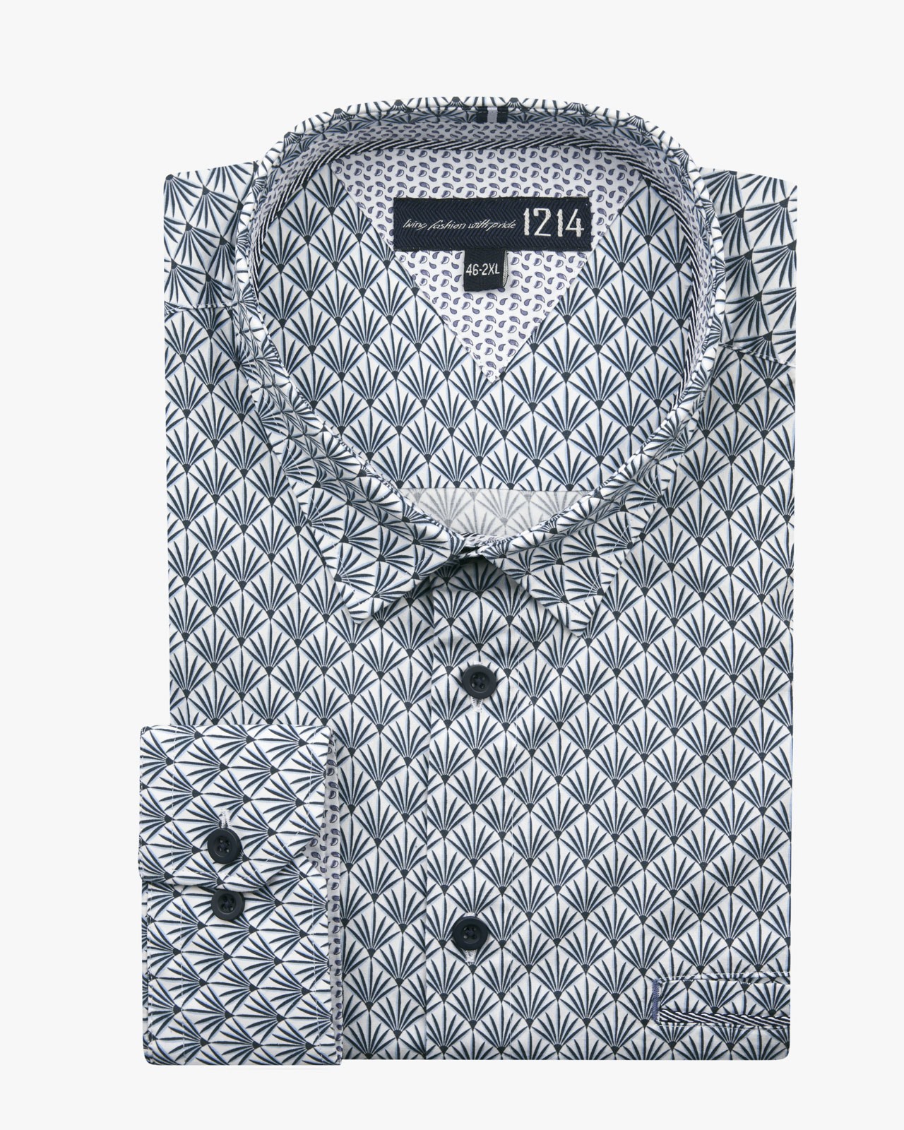 Chemise art déco grande taille bleu