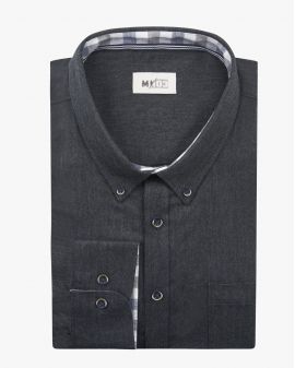 Chemise en flanelle grande taille anthracite