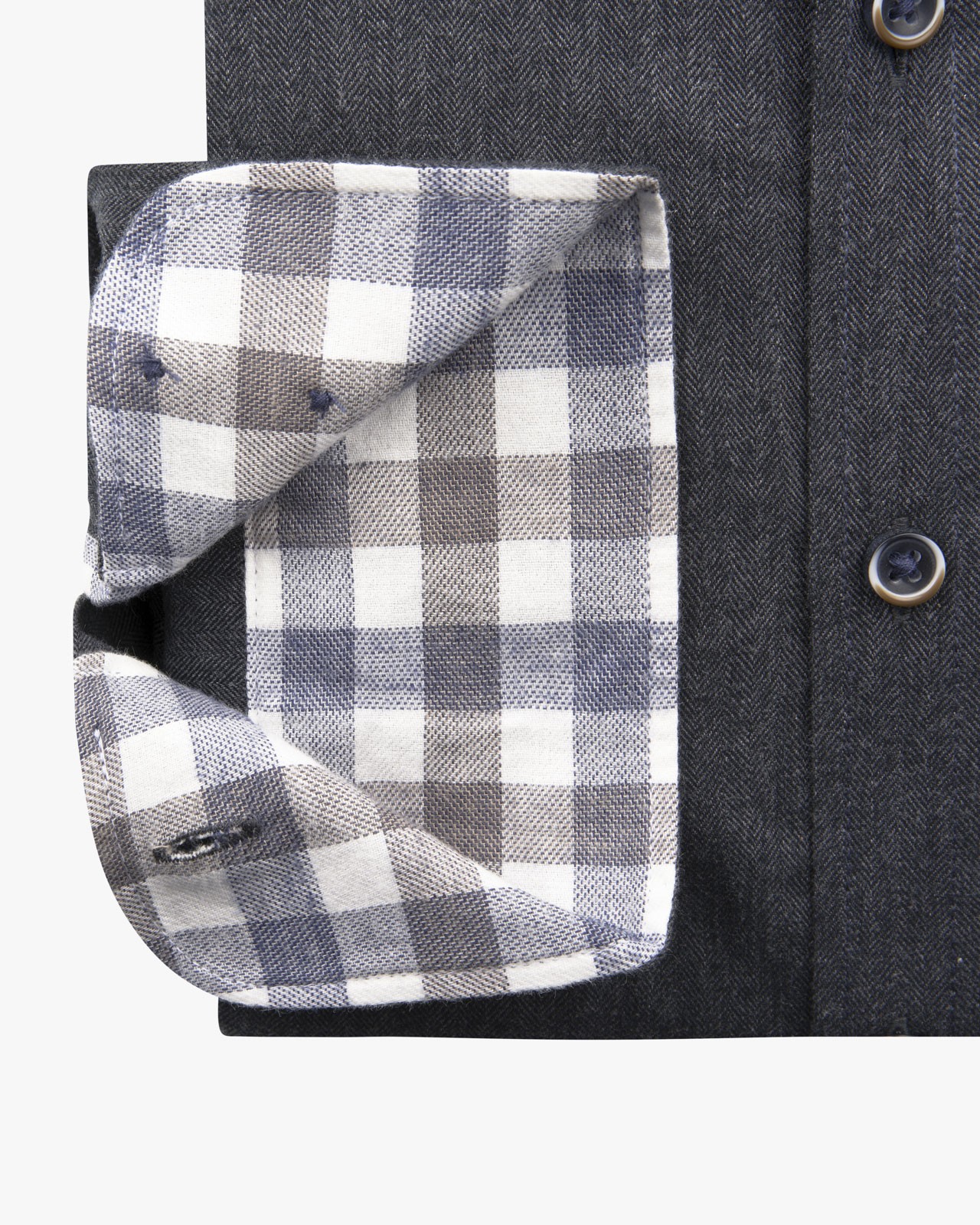 Chemise en flanelle grande taille anthracite