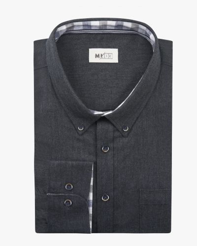 Chemise en flanelle manches extra-longues 72 cm anthracite