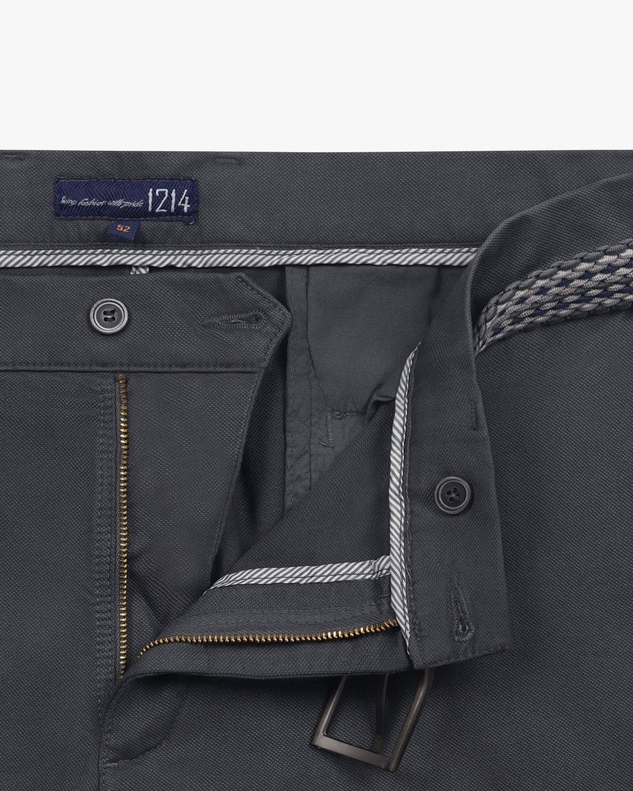 Pantalon chino avec ceinture grande taille gris