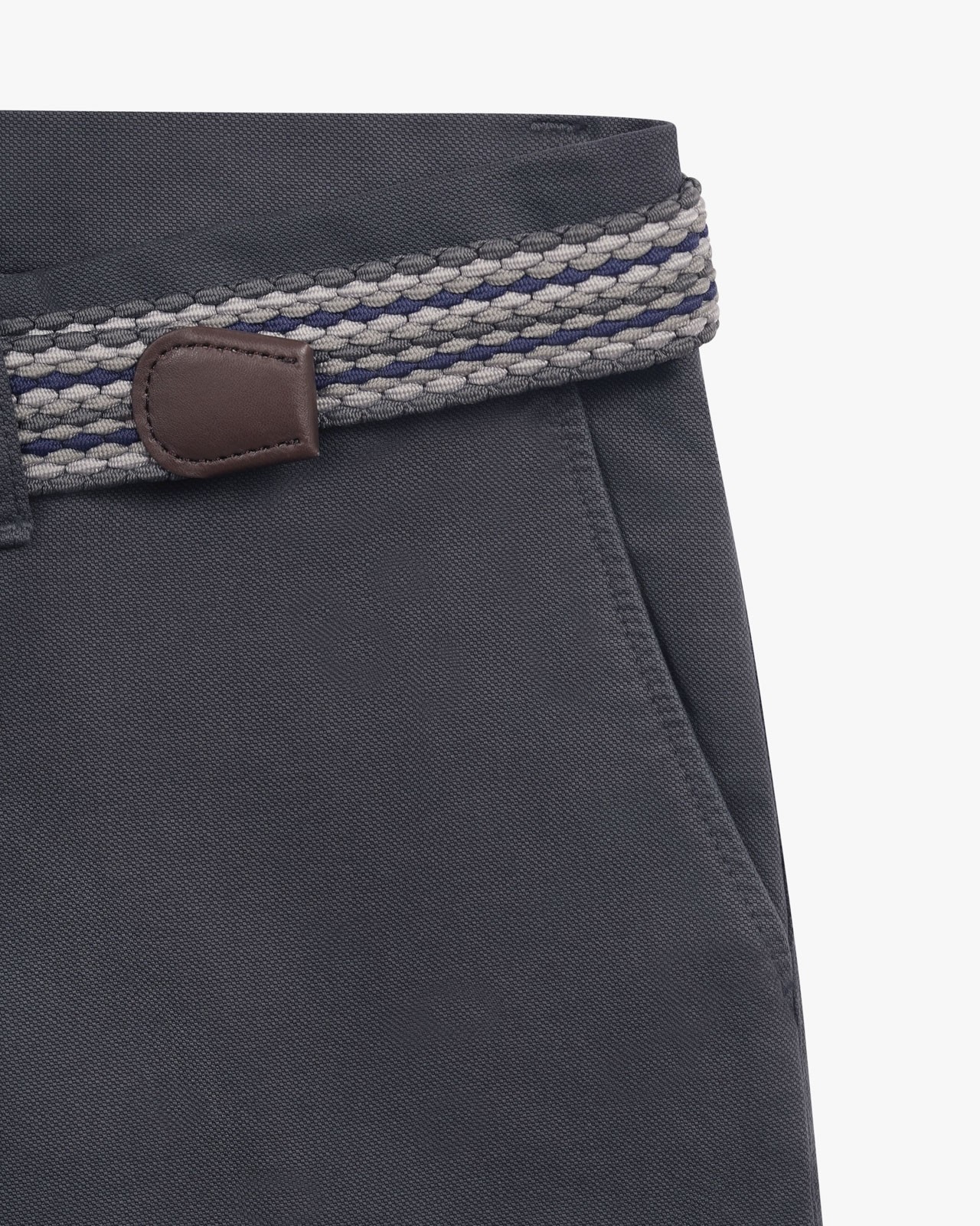 Pantalon chino avec ceinture grande taille gris