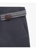 Pantalon chino avec ceinture grande taille gris