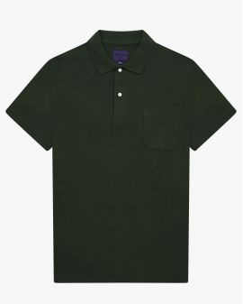 Polo piqué avec poche grande taille vert