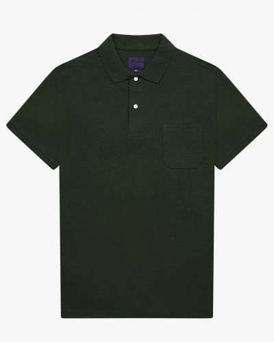 Polo piqué avec poche grande taille vert