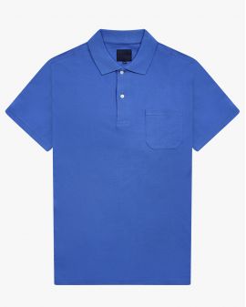 Polo piqué avec poche grande taille bleu