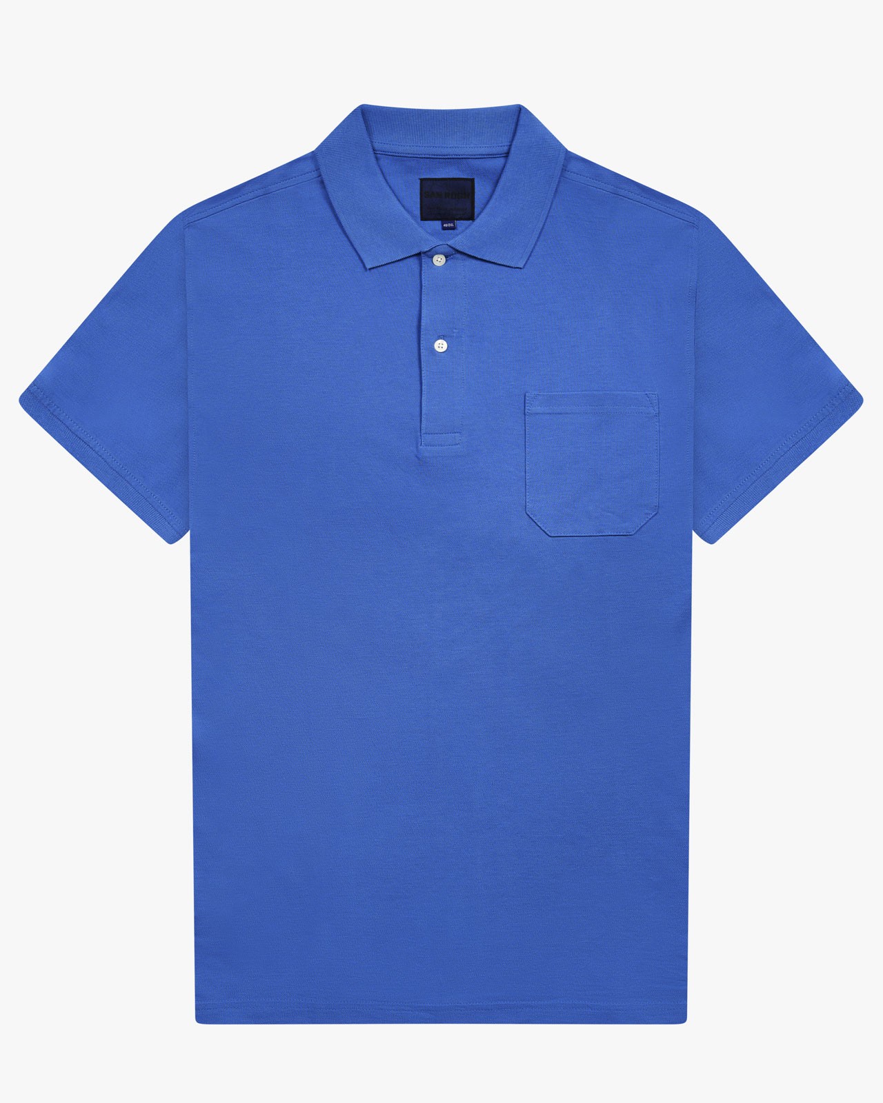 Polo piqué avec poche grande taille bleu