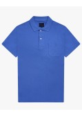 Polo piqué avec poche grande taille bleu