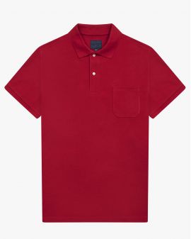 Polo piqué avec poche grande taille rouge