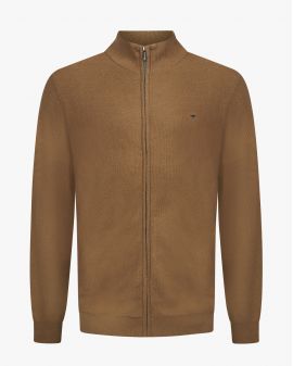 Gilet zippé grande taille noisette