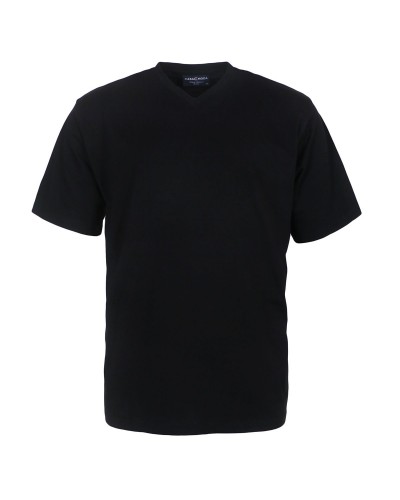 Lot de 2 T-Shirts noirs col V pour Homme Fort du 2XL au 6XL