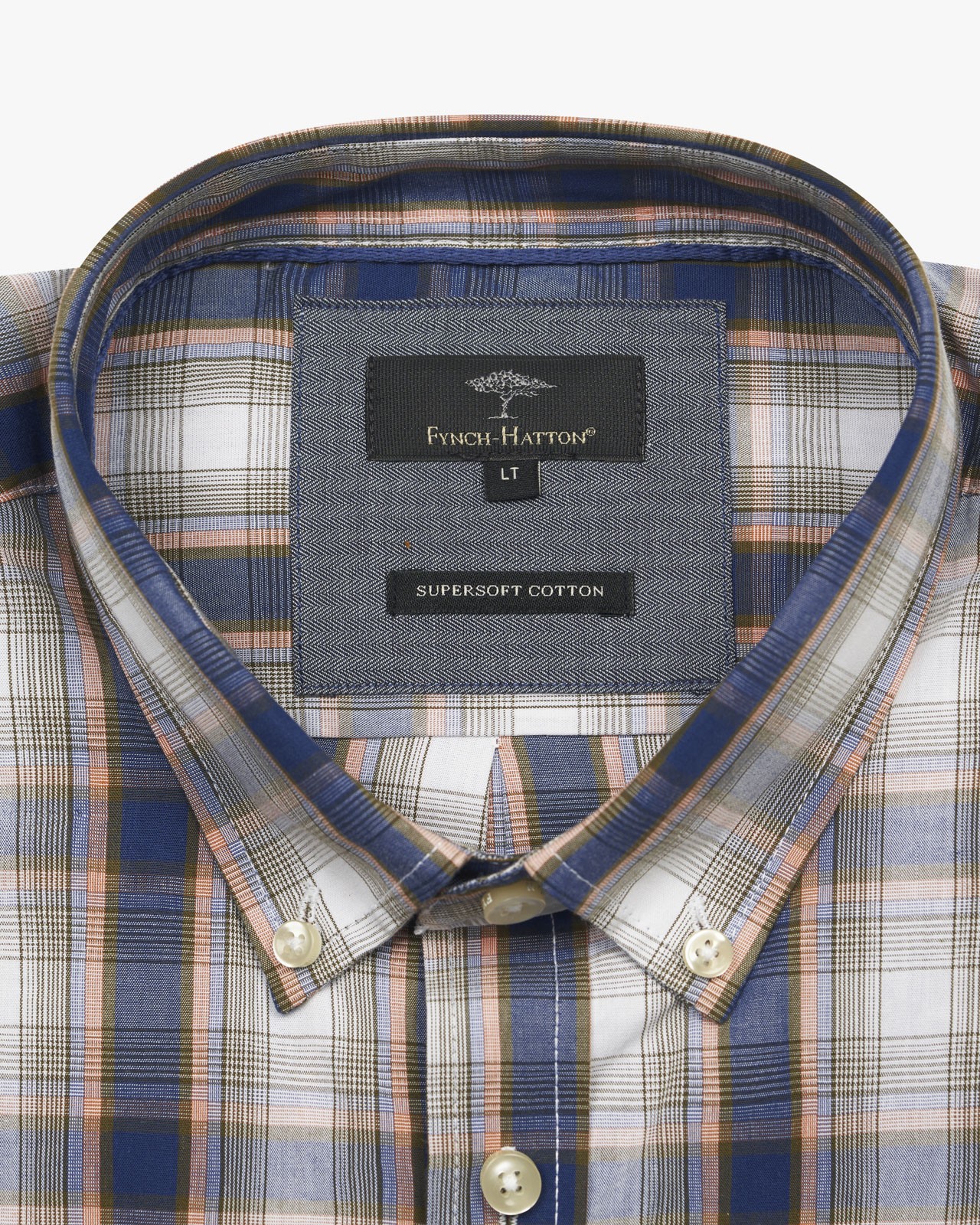 Chemise à carreaux manches extra-longues 72 cm bleu indigo