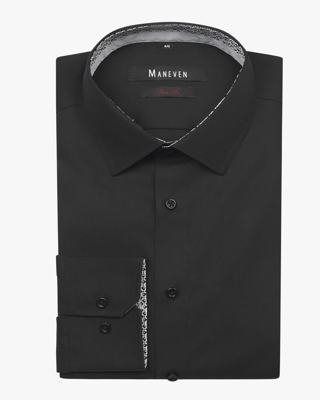 Chemise popeline non iron manches extra-longues 72 cm noir